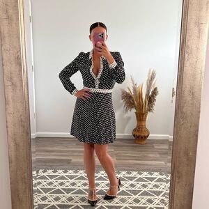 Miss selfridge ditzy floral long sleeve fit & flare‎ dress